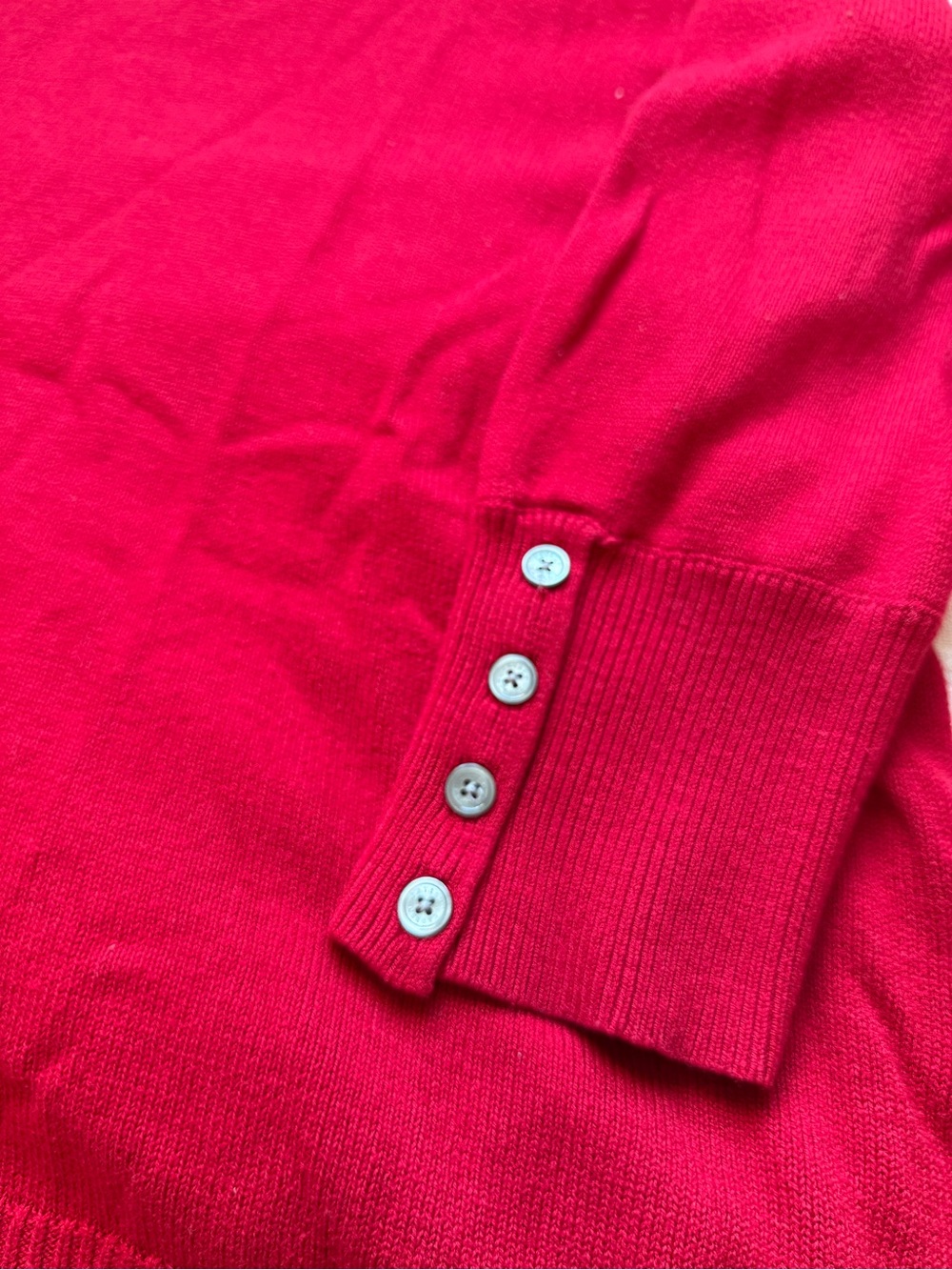 Lauren Ralph Lauren Red Cowl Neck Sweater with Button Cuffs - Picture 3 of 4